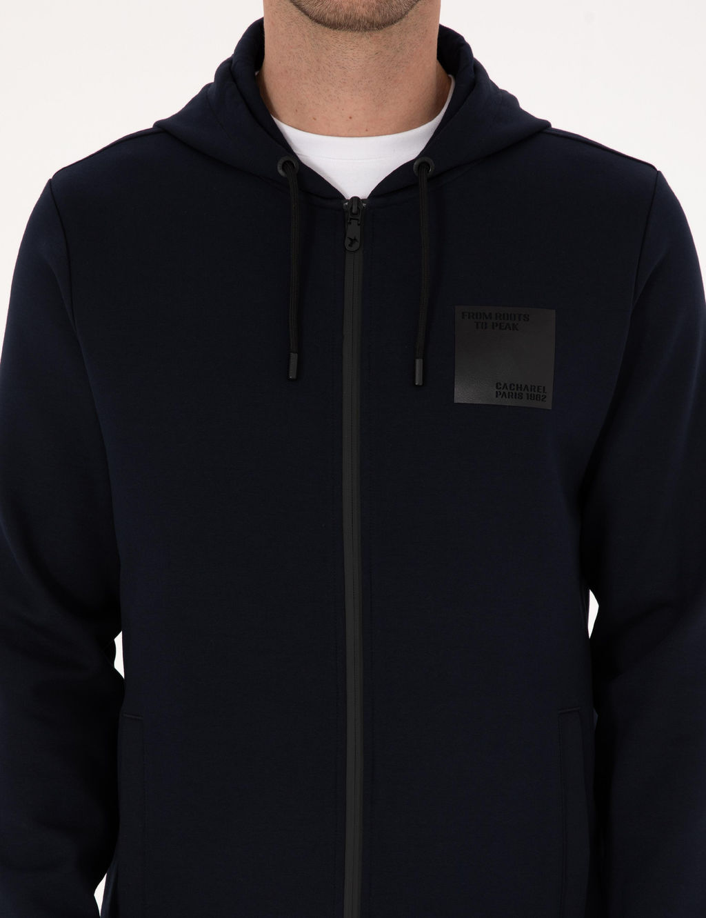 Lacivert Regular Fit Pamuk Kar___ml_ Tam Fermuarl_ Sweatshirt