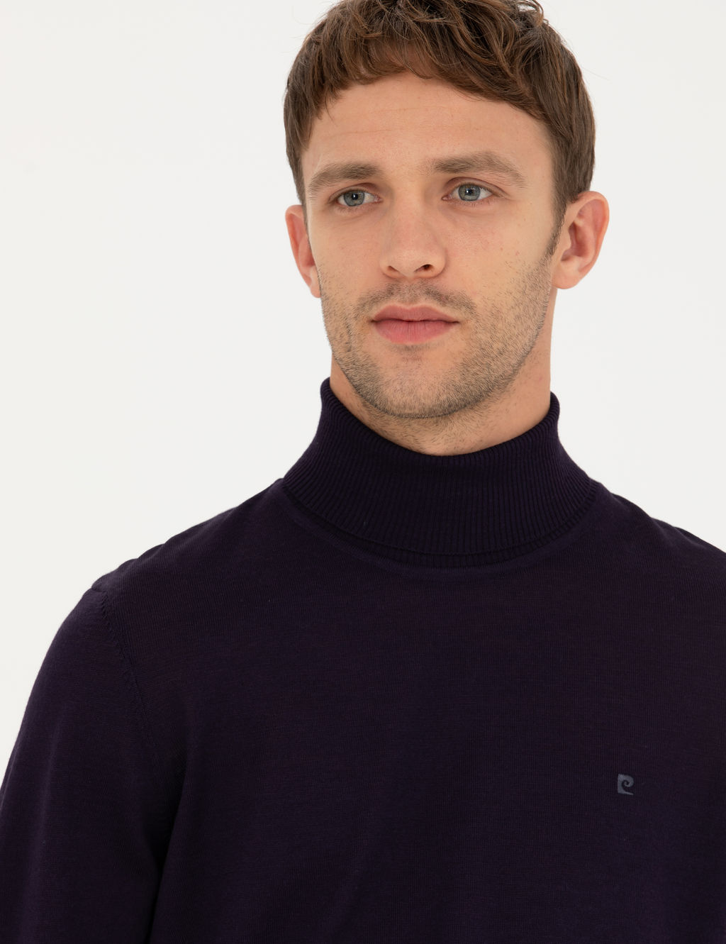 Mor Slim Fit Bal_k__ Yaka Y_n Kar___ml_ Basic Triko Kazak