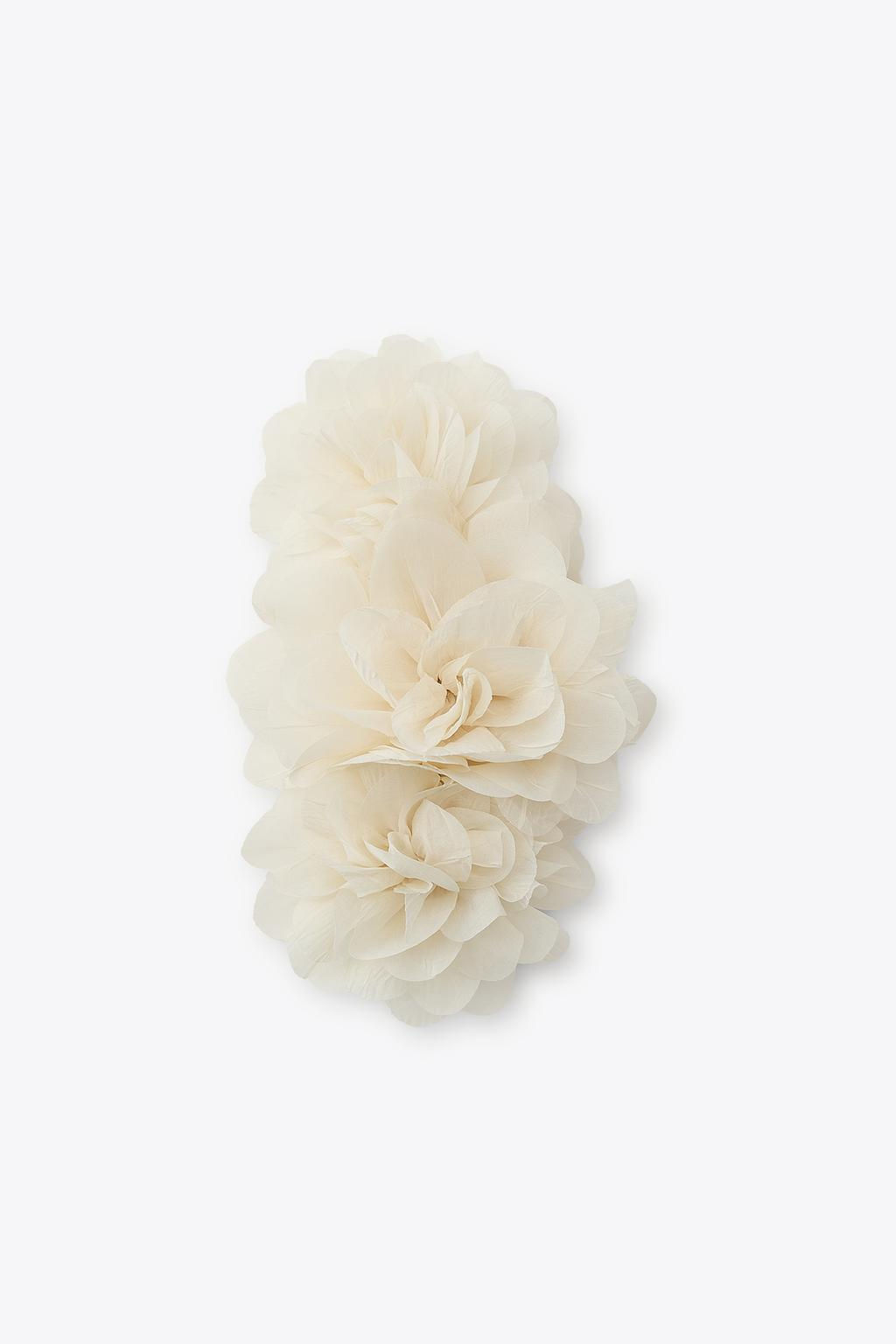 ORGANZA FLOWER SHEEPSKIN CLIP - Zara фото 2