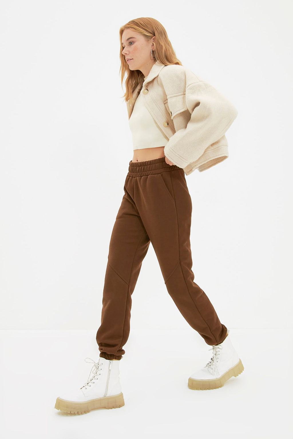 Kahverengi Basic Jogger Kal_n __i Polarl_ _rme E_ofman Alt_ Pantolon TWOAW21EA0010 - Trendyolmilla фото 2