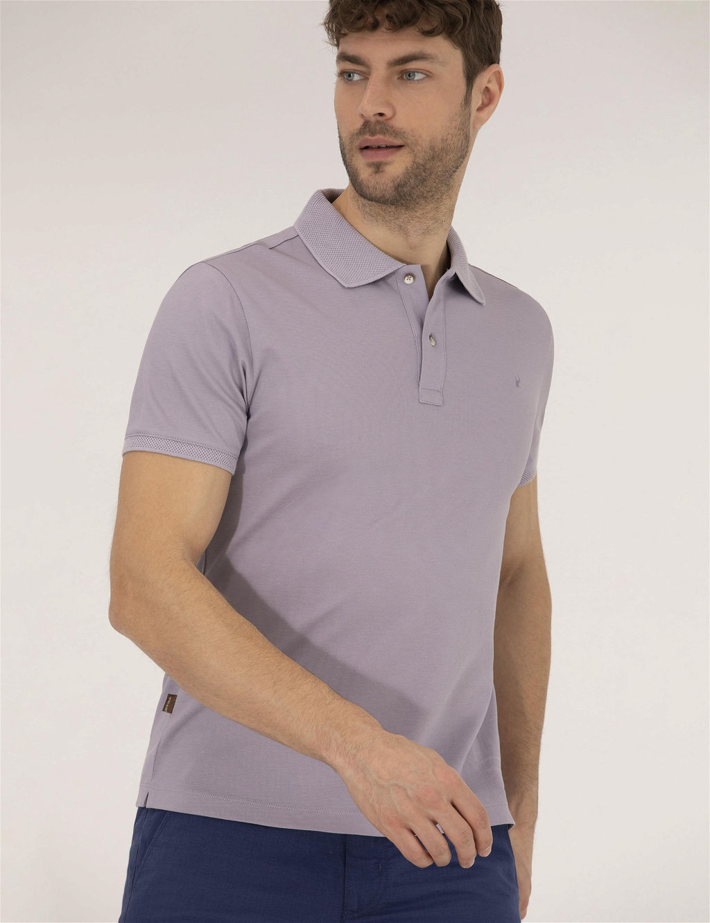 Lila Slim Fit Polo Yaka Merserize Ti__rt - Pierre cardin фото 3