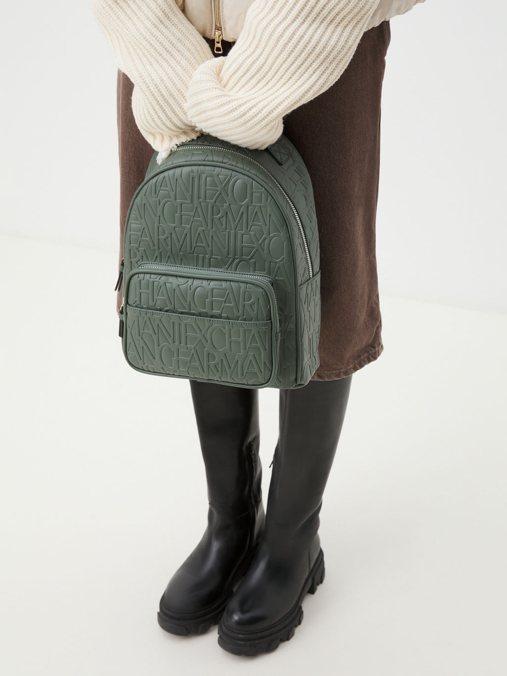 Женский рюкзак ARMANI EXCHANGE LIZ Артикул 4081507, серо-зеленый  фото 6