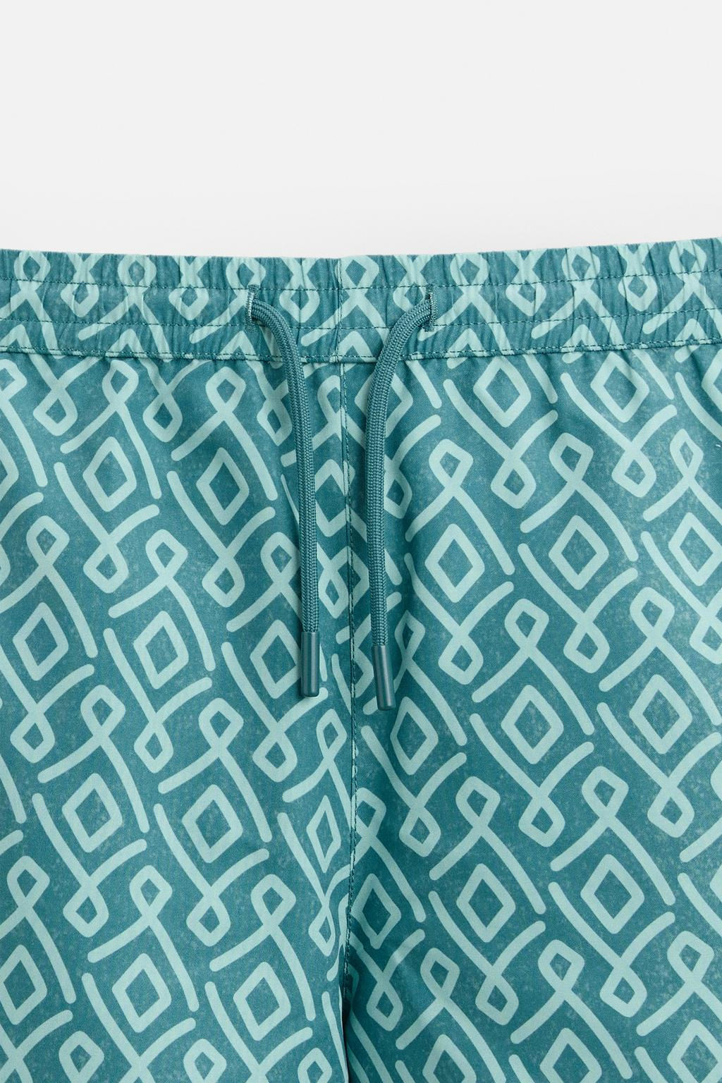 GEOMETRIK DESENLI UZUN DENIZ SORTU - Zara фото 8