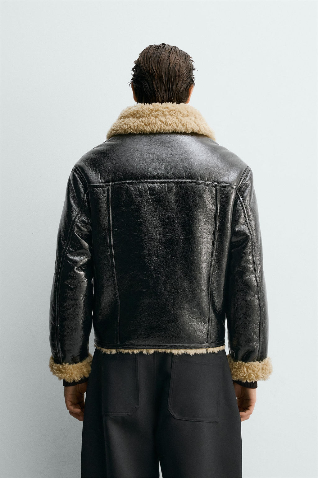 DOUBLE-FACED LEATHER EFFECT JACKET - Zara фото 3