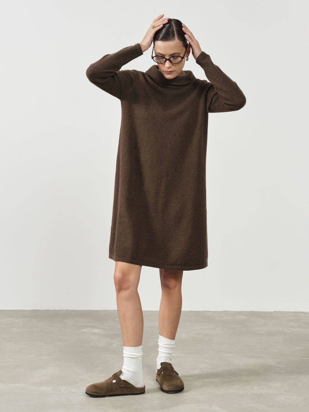 Платье из пуха яка 13074-1 коричневое