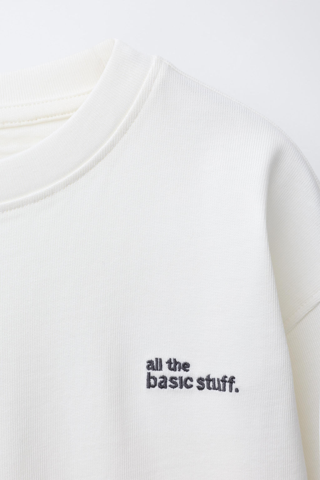 HEAVYWEIGHT EMBROIDERED SLOGAN T-SHIRT - Zara фото 3