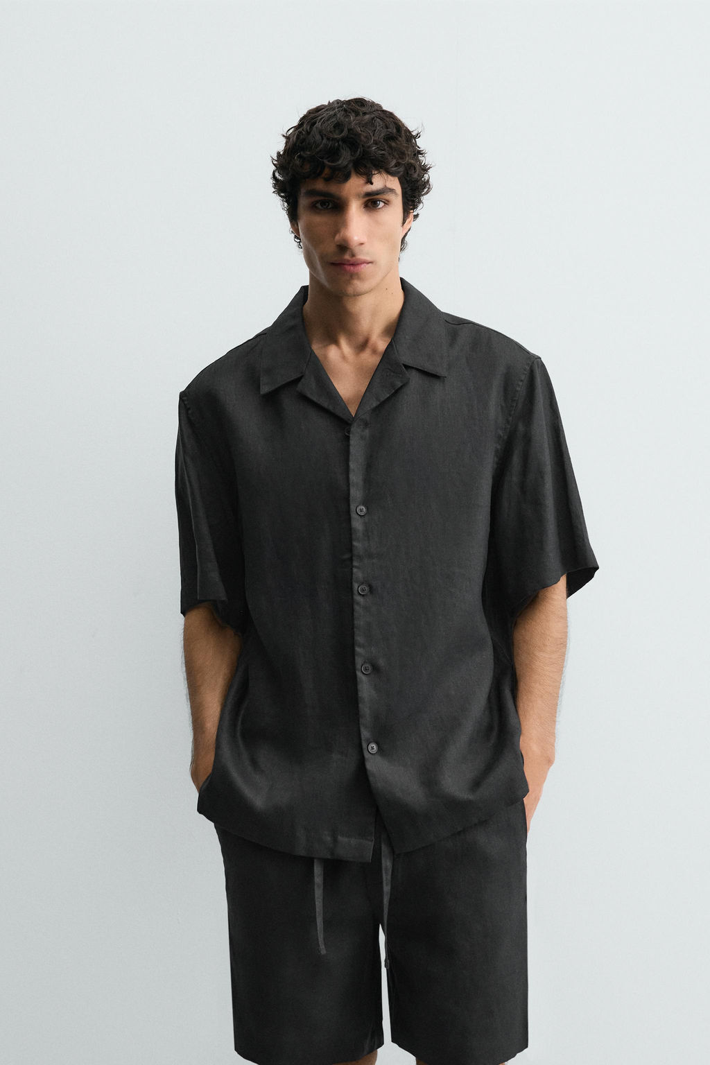 CAMISA RELAXED FIT 100% LINO / Negro - Zara фото 10