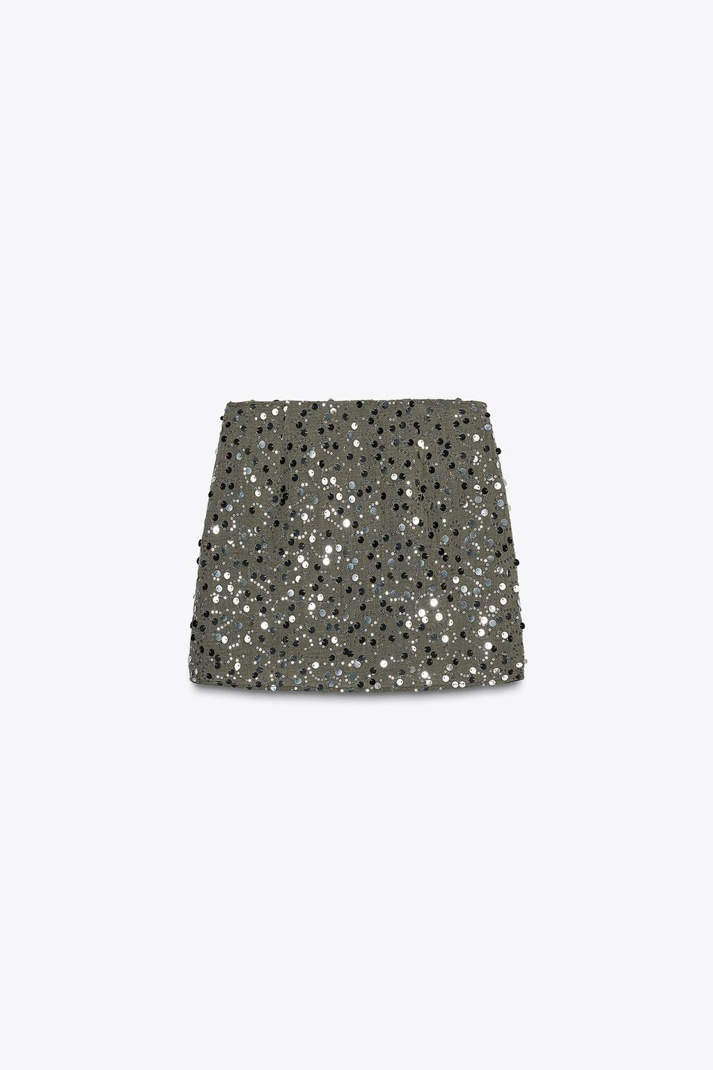 SEQUIN CROSSOVER MINI SKIRT - Zara фото 3