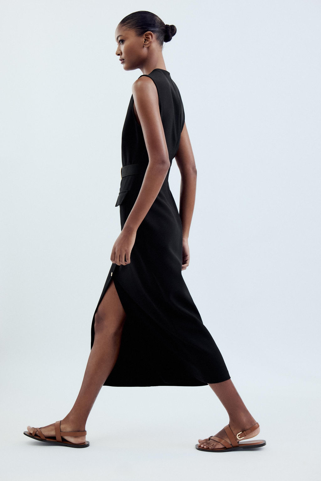 MIDI CREPE BELT DRESS - Zara фото 17