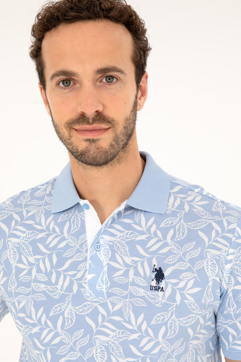 Футболка мужская U.S. Polo Assn голубая хлопок  фото 2