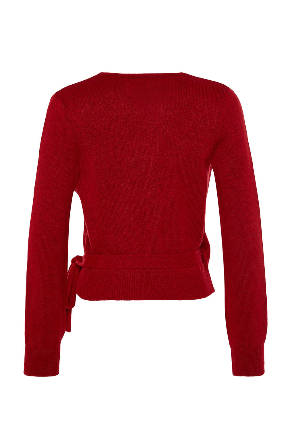 K?rm?z? Yumusak Dokulu Kruvaze Triko Kazak TWOAW24KZ00181 - Trendyolmilla фото 7