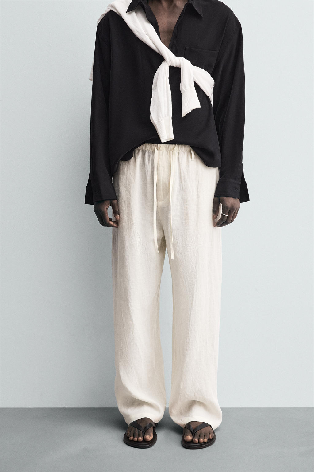 100% LINEN RELAXED FIT TROUSERS - Zara фото 2