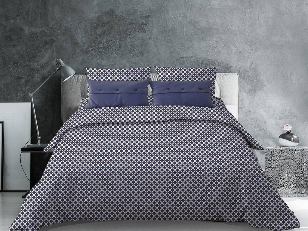 Наволочка 40*40 см, бязь Комфорт (220) (Виши, темно-синий)