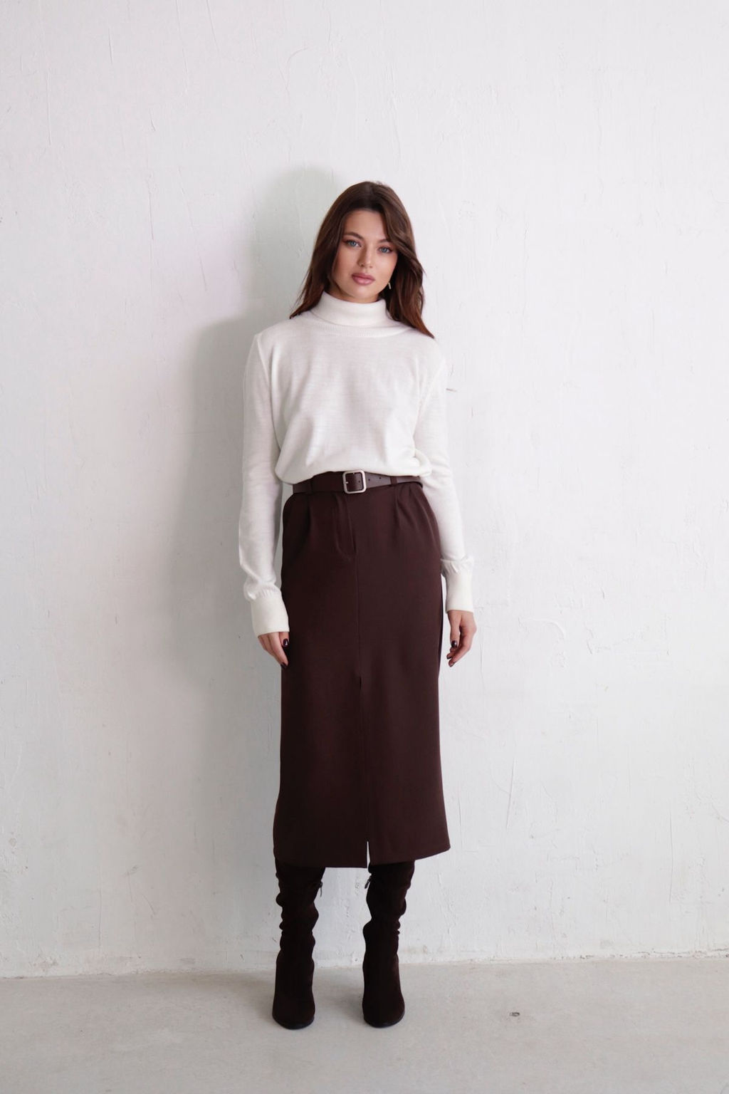 10961 Юбка миди-макси кофейная - Martichelli фото 4