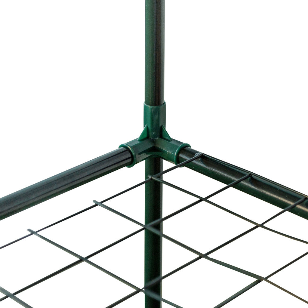 UGH-R10 H125 GREEN/WHITE Парник-стеллаж для рассады, 3 полки, 60x40x125см. Металлическая труба в ПВХ, цвет зеленый. Тент из армированного полиэтилена 135г/м2, цвет сетки белый. TM ФитоЛето