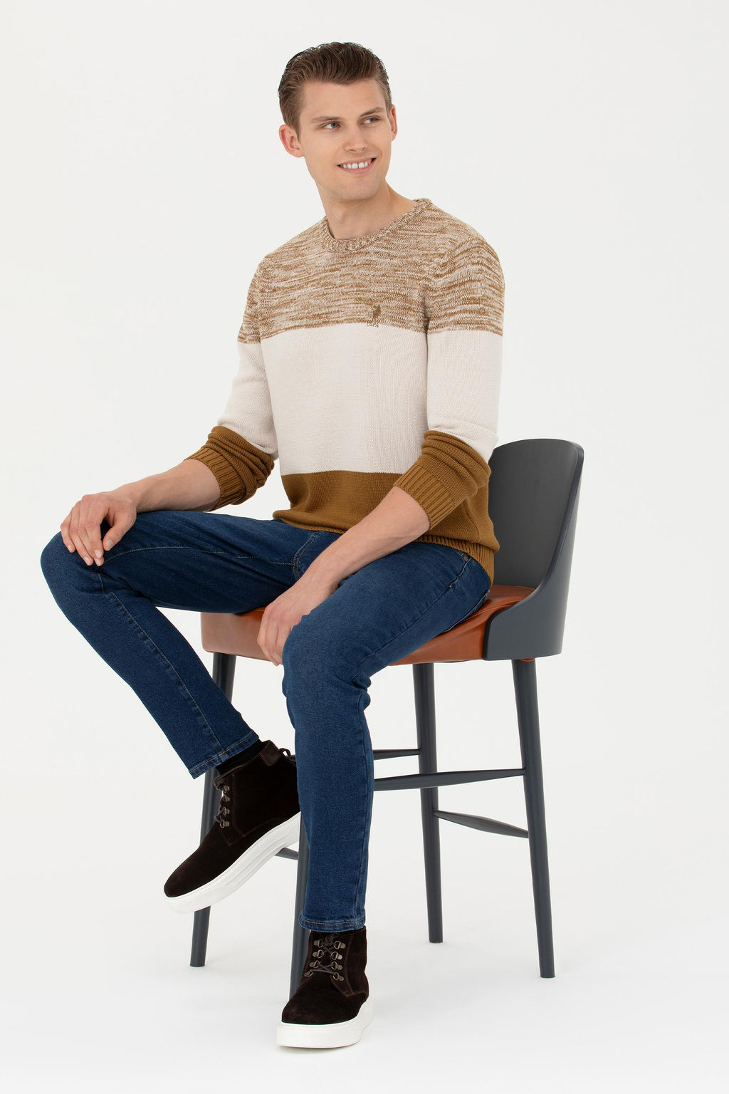 Мужской светлый свитер цвета хаки Неожиданная скидка в корзине - U.s. polo assn фото 11