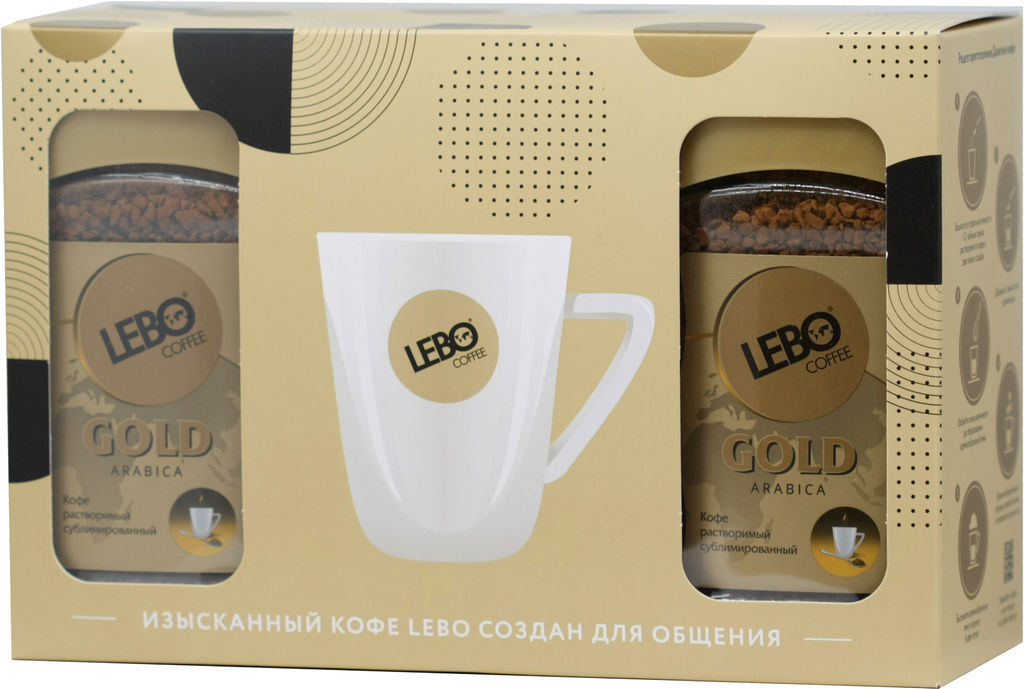 LEBO. Подарочный набор Gold с кружкой 200 гр. карт.упаковка