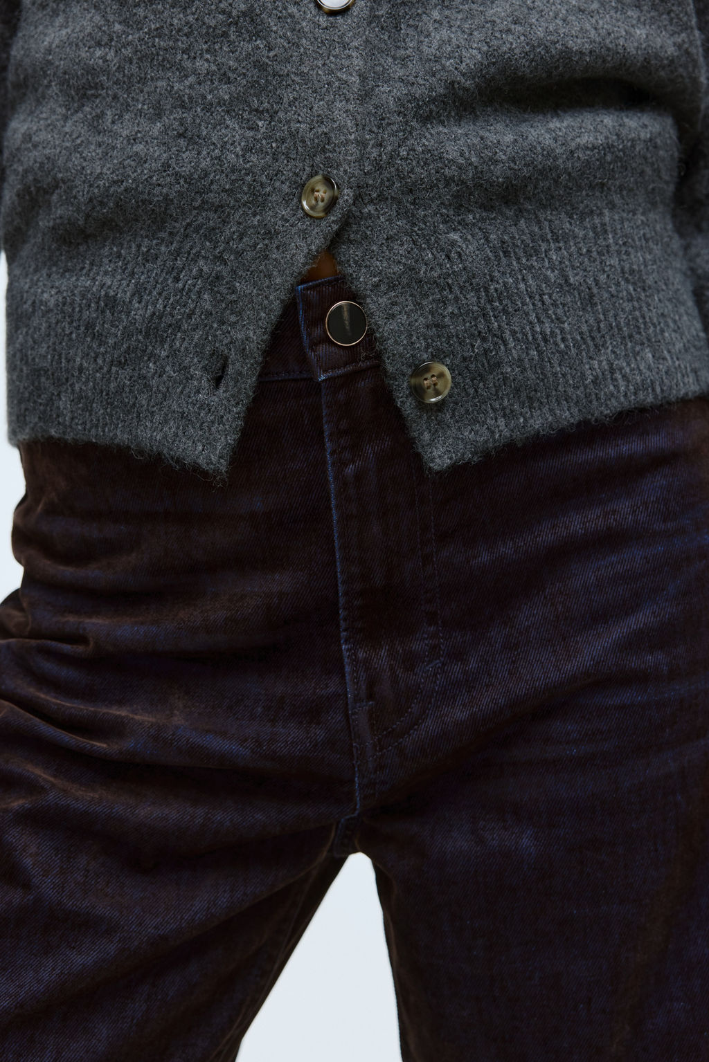 Straight High Jeans con acabado afelpado - H&m фото 3