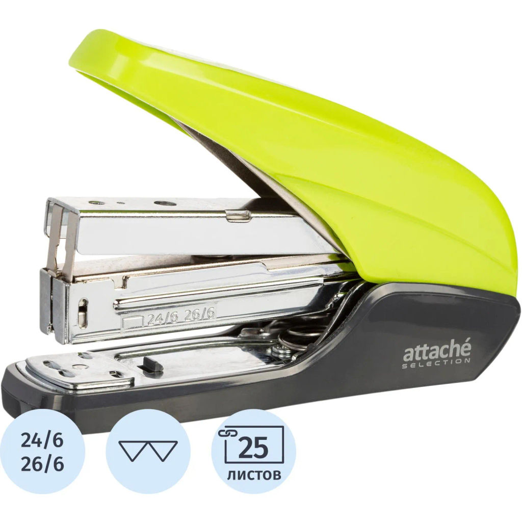 Степлер Attache Selechion (№24/6,26/6) до 25лис,энергосберегающий,салатовый  фото 2