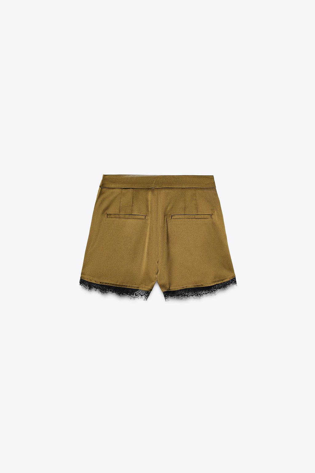 SATIN BERMUDA SHORTS WITH LACE TRIM - Zara фото 9