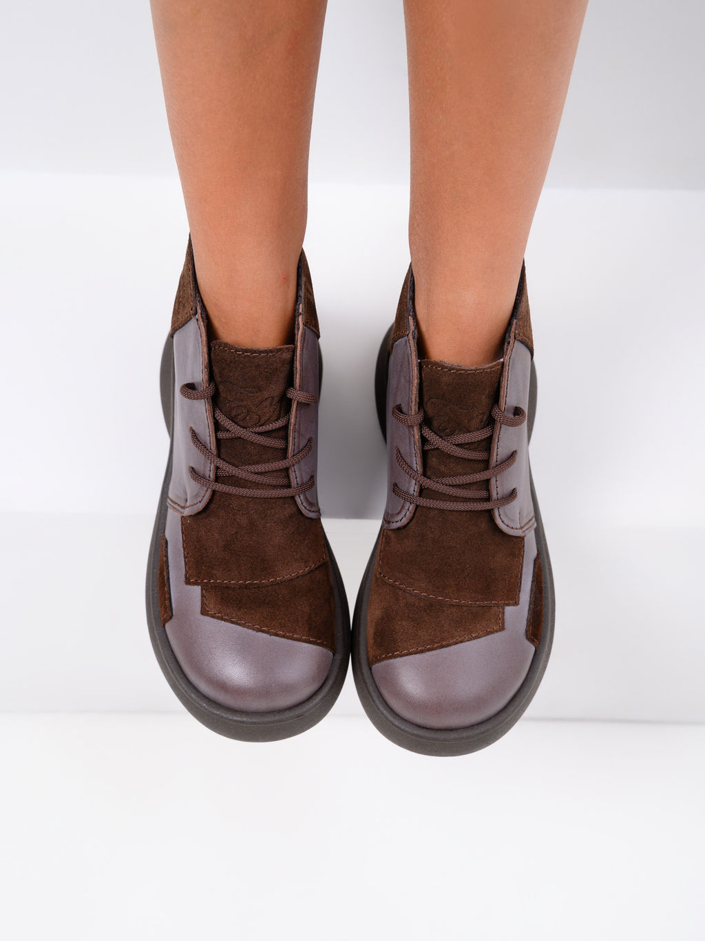 Ботинки EDART 305.927br. Вакса коричневая+корич замша/шерсть фото 6