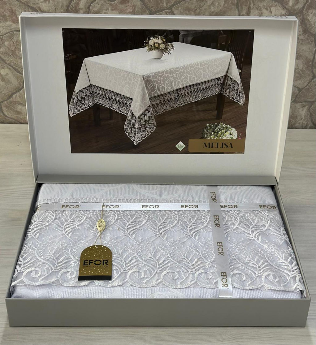 Скатерть EFOR MELISA 160*220 прямоугольная белый BEYAZ