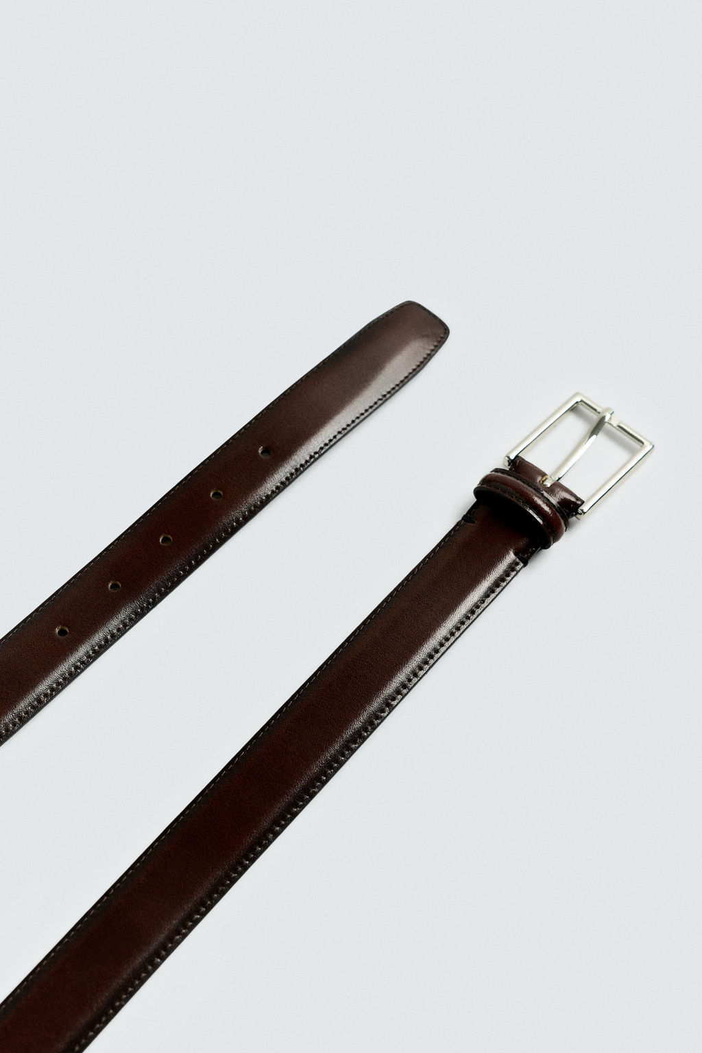 LEATHER TOPSTITCH BELT - Zara фото 4