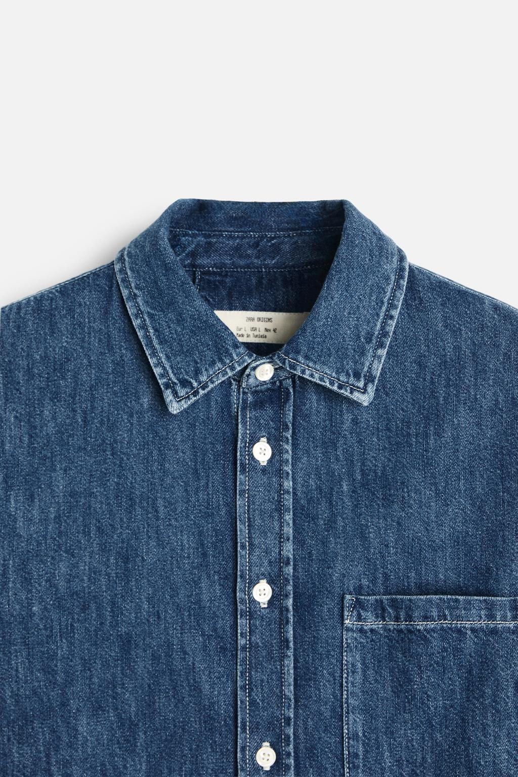 SOLUK EFEKTLI DENIM GOMLEK - Zara фото 4