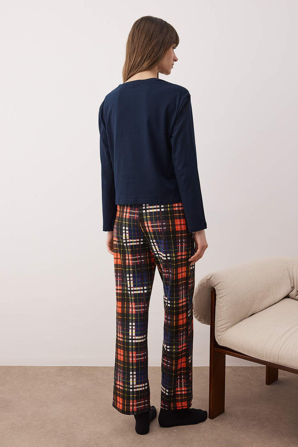 Trendyolmilla Yesil %100 Pamuklu Y?lbas? Temal? Orme Pijama Tak?m? THMAW24PT00059  фото 14