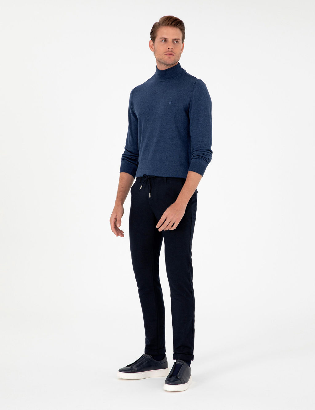 Lacivert Slim Fit Kanvas Pantolon