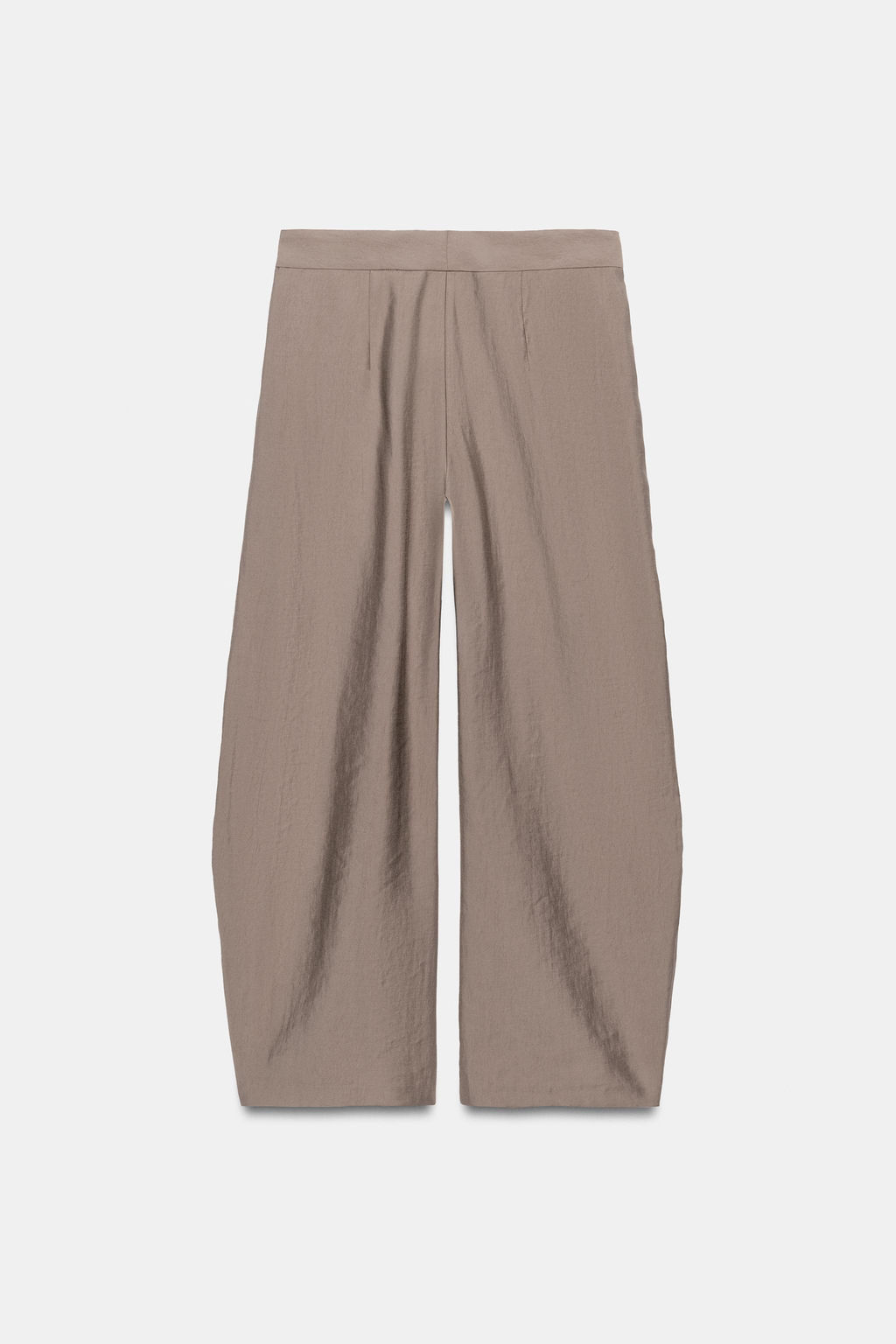 PANTAL?N WIDE LEG PLIEGUES ZW COLLECTION / Marr?n / Topo