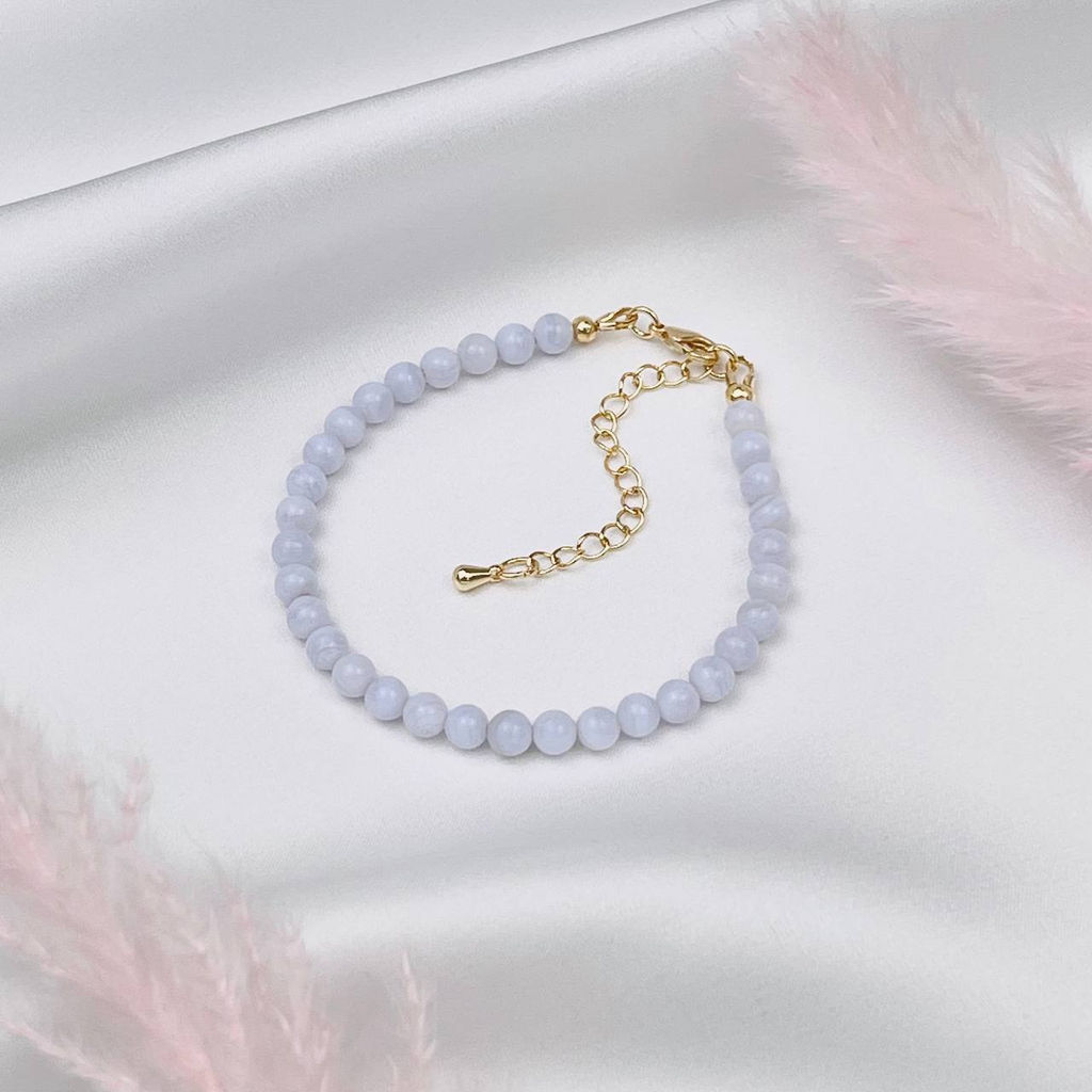 Браслет из Голубого агата 17 см +