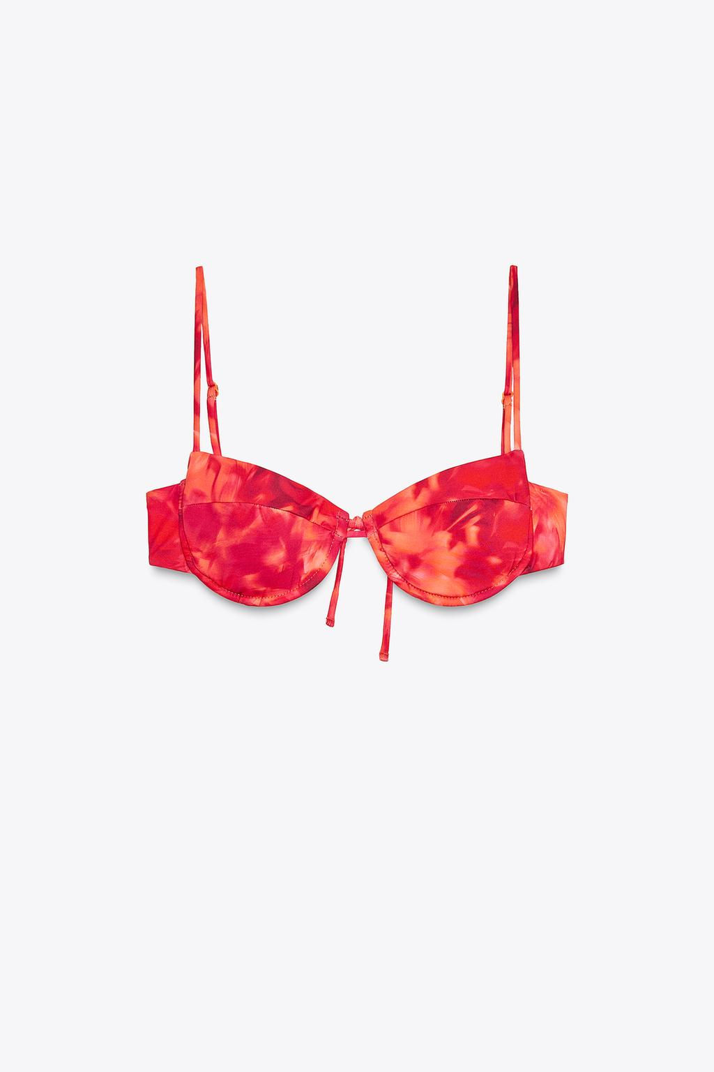 PRINTED UNDERWIRED BIKINI TOP - Zara фото 6