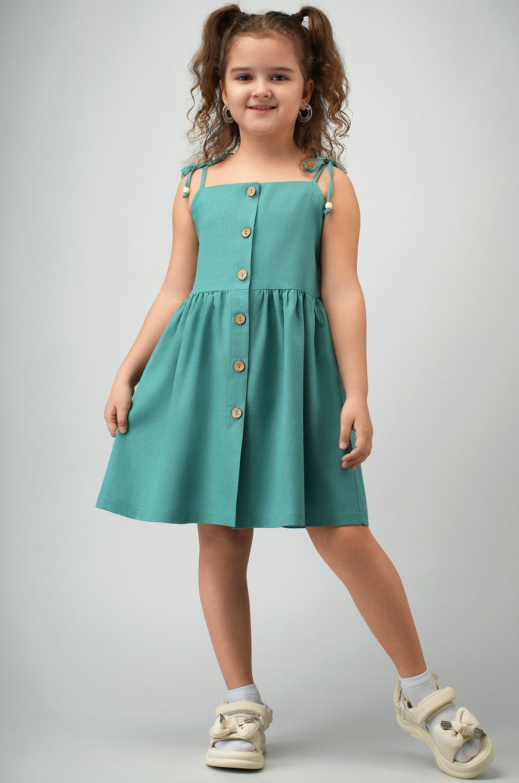 Льняной сарафан для девочки Happyfox