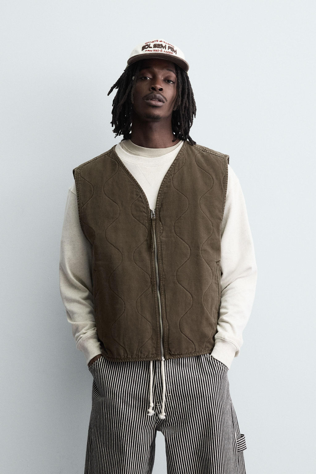 QUILTED GILET WITH TOPSTITCHING - Zara фото 2