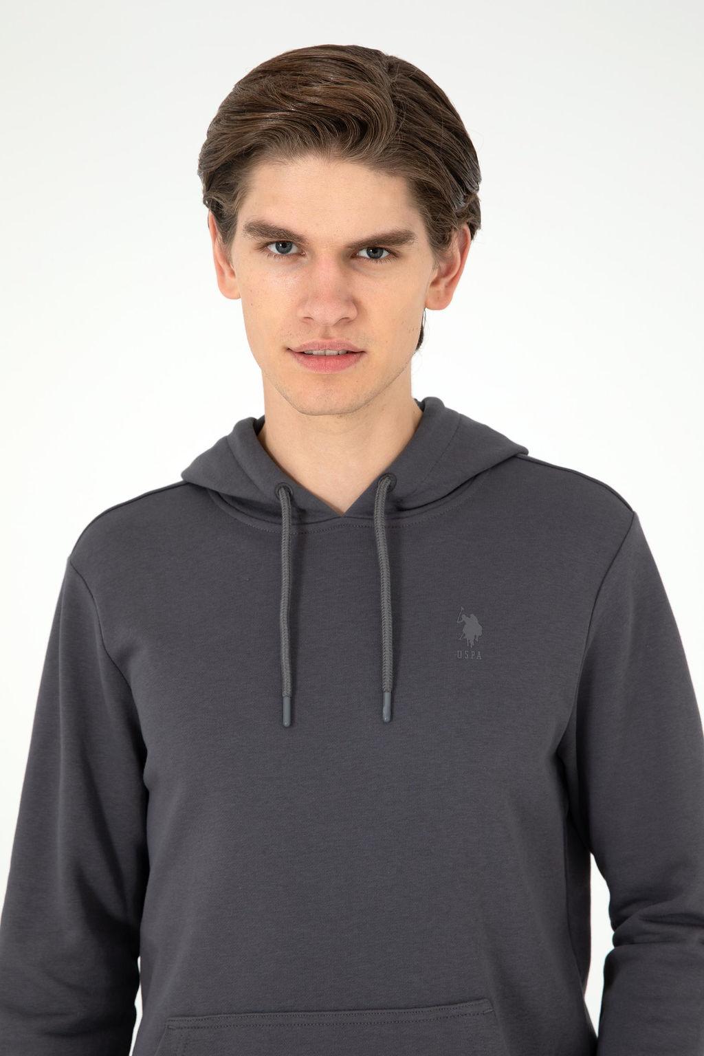 Мужской базовый свитшот антрацитового цвета Неожиданная скидка в корзине - U.s. polo assn фото 2