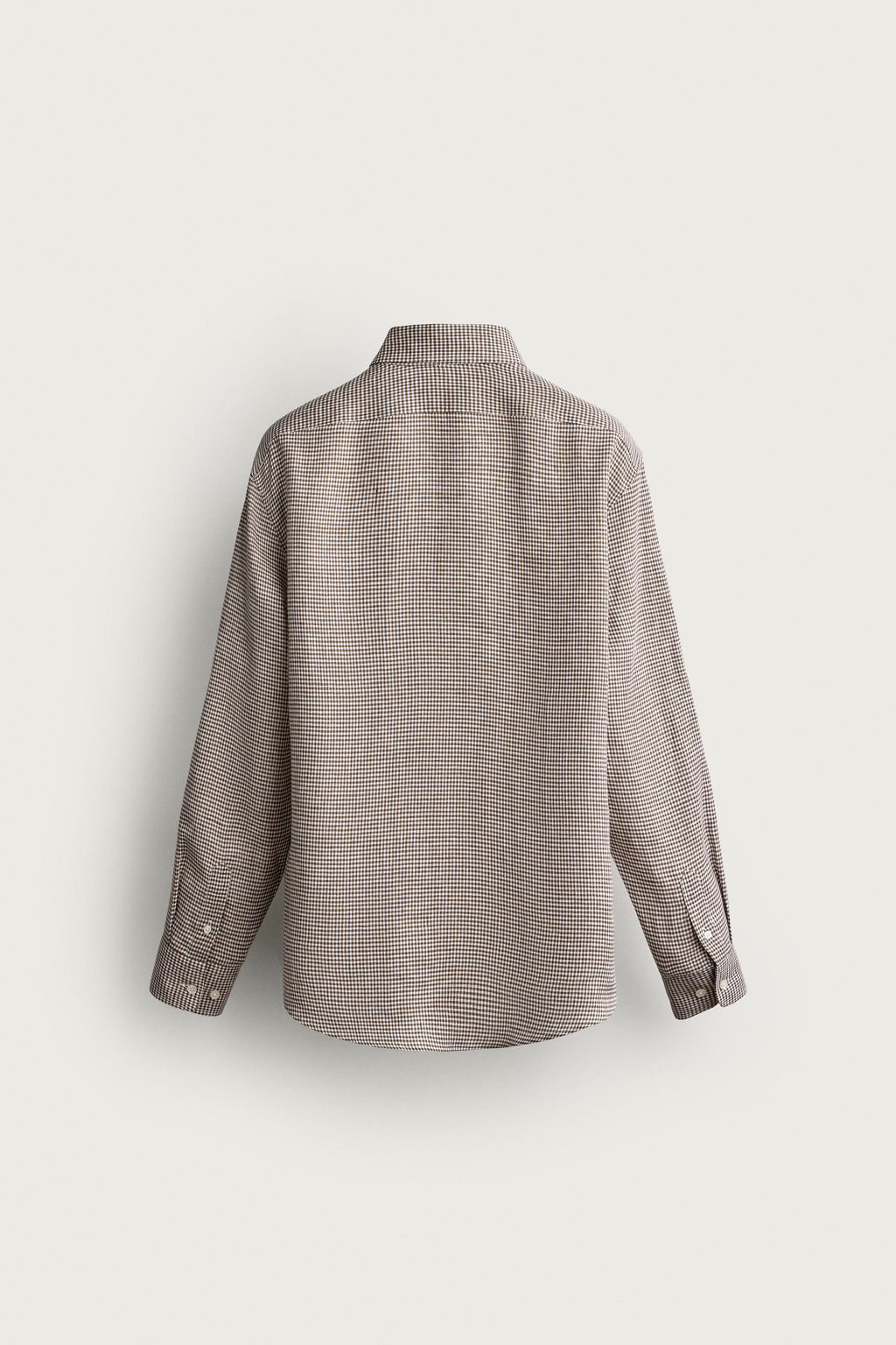 CAMISA REGULAR FIT CUADROS 100% LINO / Tostado - Zara фото 6