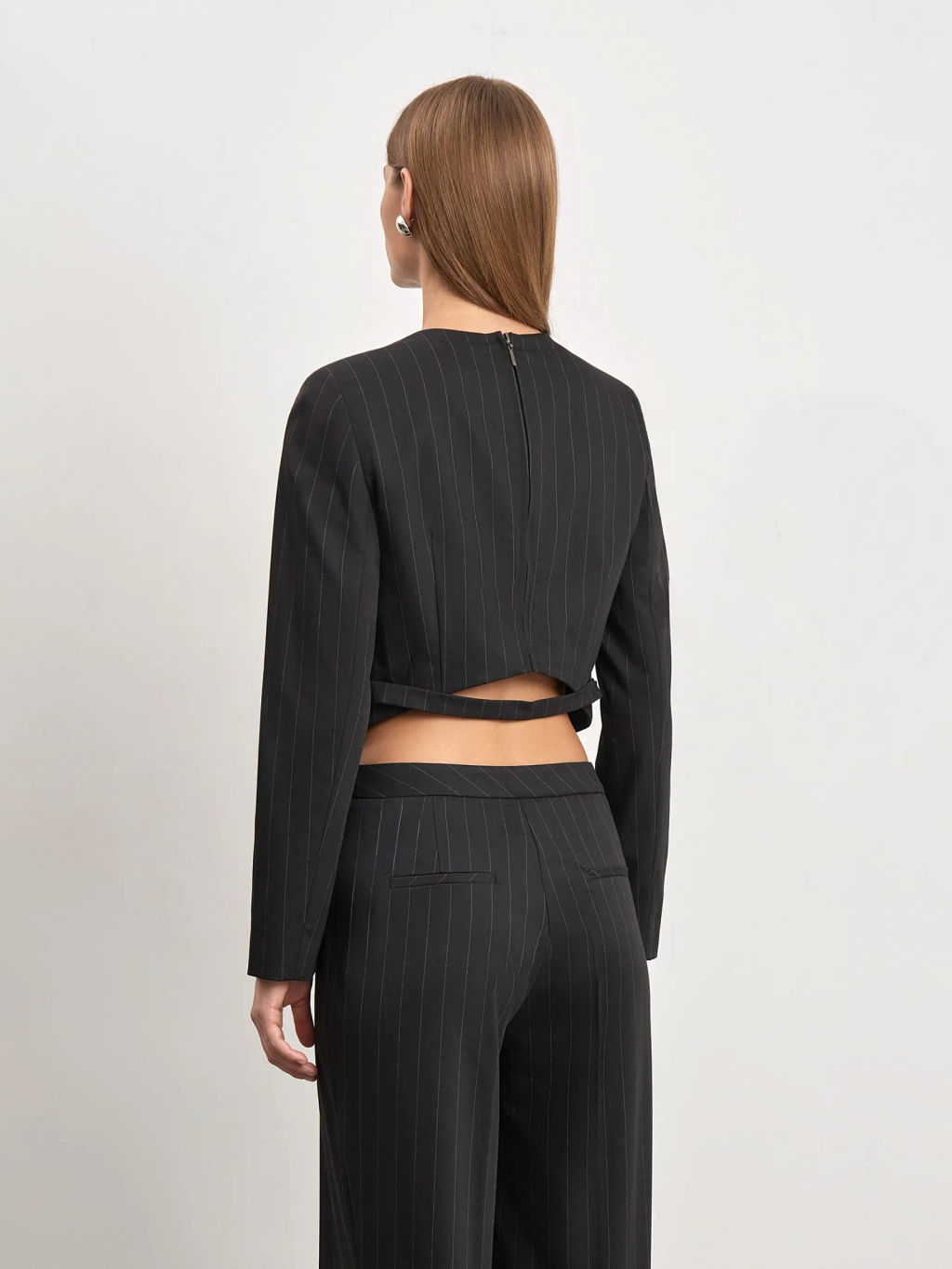 Блузка укороченная в полоску, B3080/plumet