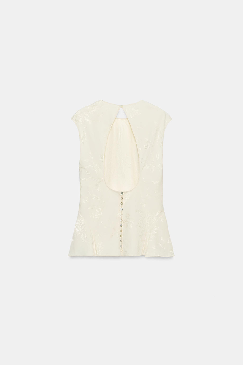 CAMISA PEPLUM JACQUARD ZW COLLECTION / Crudo / Beige - Zara фото 8