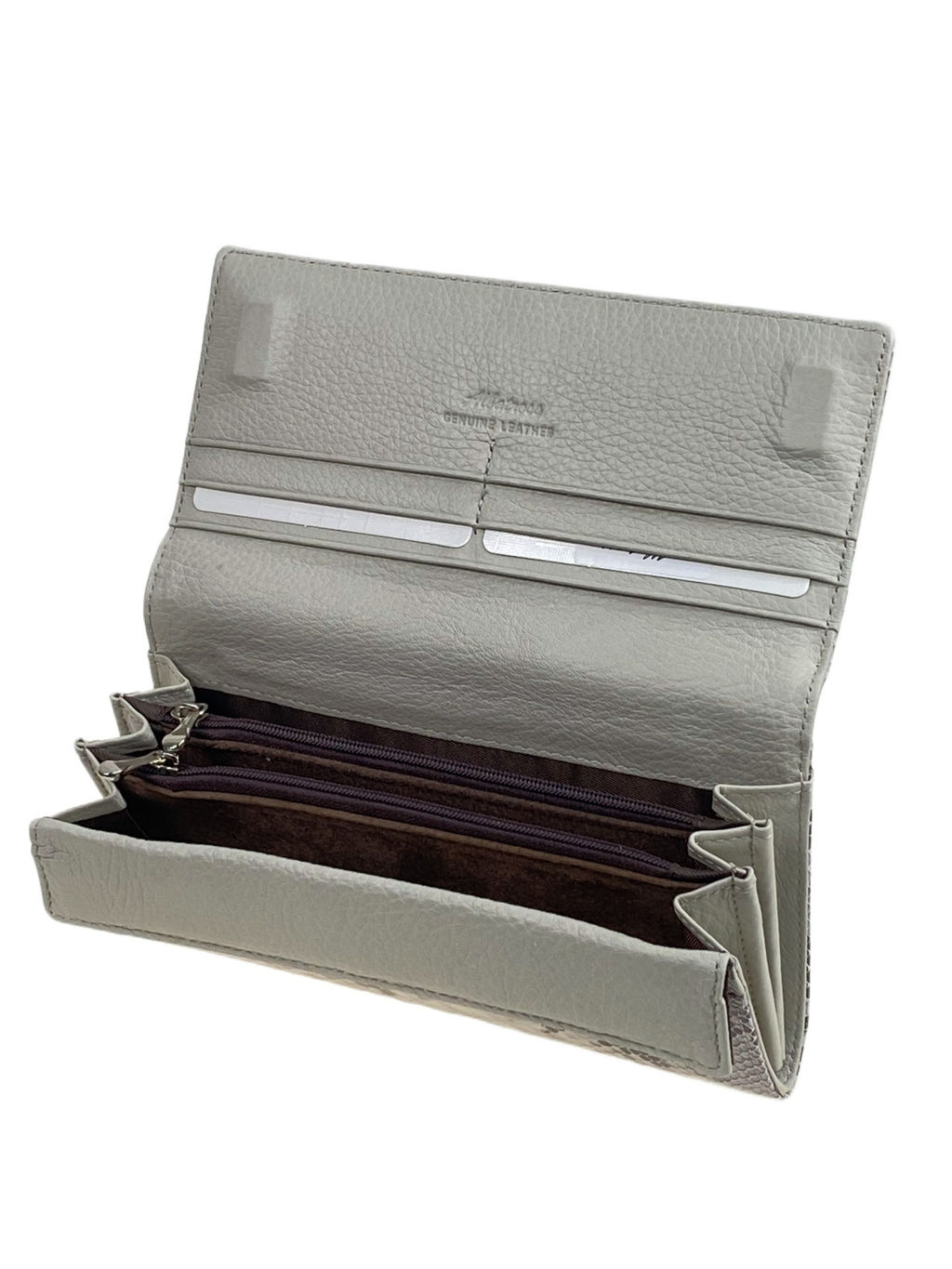 Женский кошелёк из натуральной кожи, цвет серебро - Greta фото 2