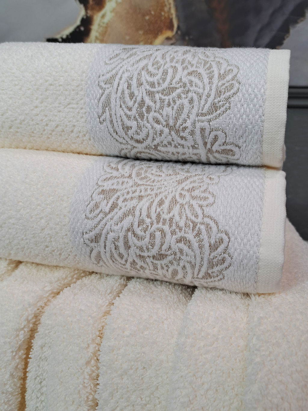 К-т полотенец Dolce (молоко) 70х140см(1),50х90см(1)