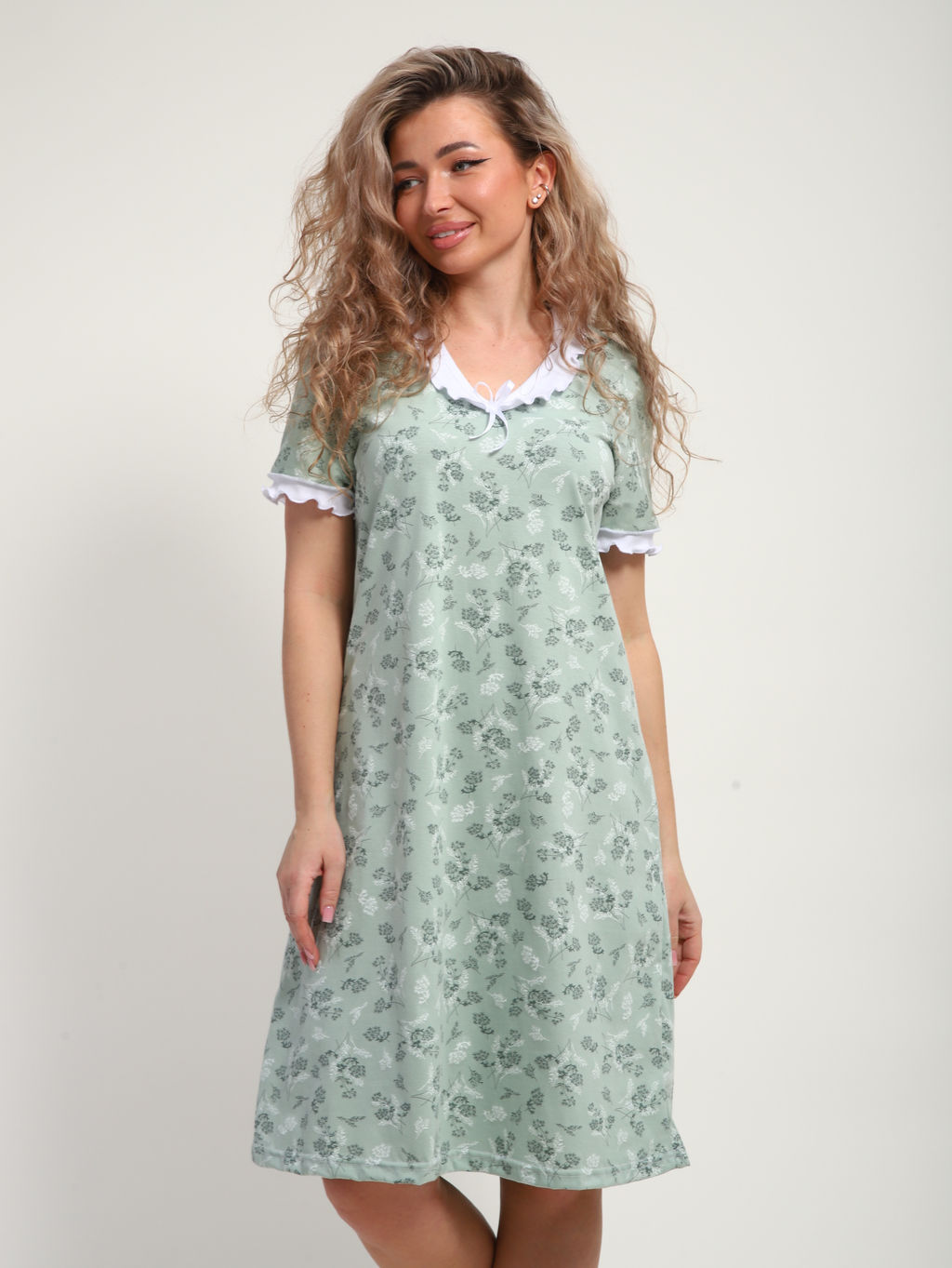 М431 Сорочка Зефирка(светлый хаки)