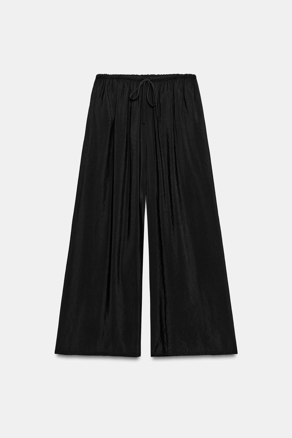 PANTAL?N PALAZZO FLUIDO CORD?N / Negro - Zara фото 2