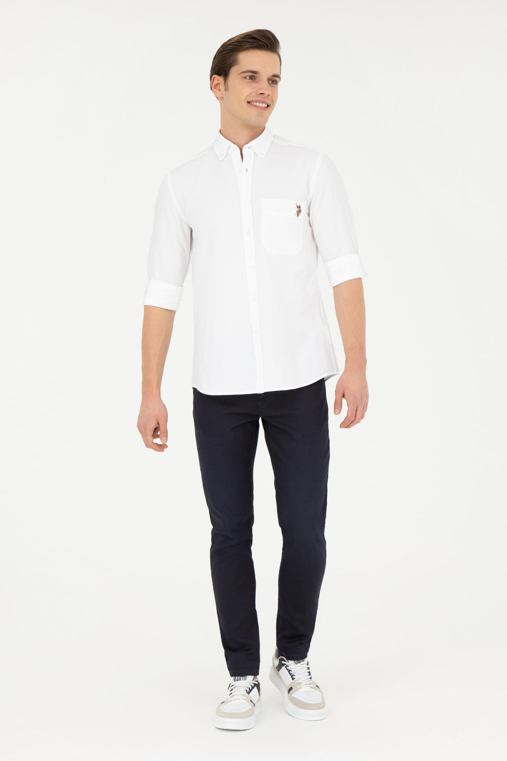 Мужская белая рубашка с длинным рукавом - U.s. polo assn фото 11