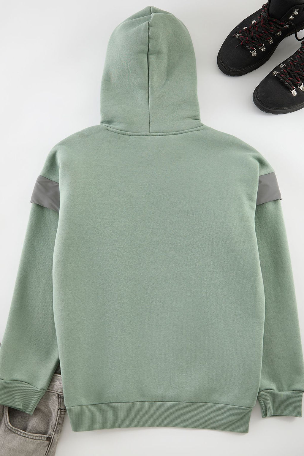 Mint Oversize/Genis Kesim Kapusonlu Reflektor Detayl? Ici Polarl? Sweatshirt TMNSS20SW0205