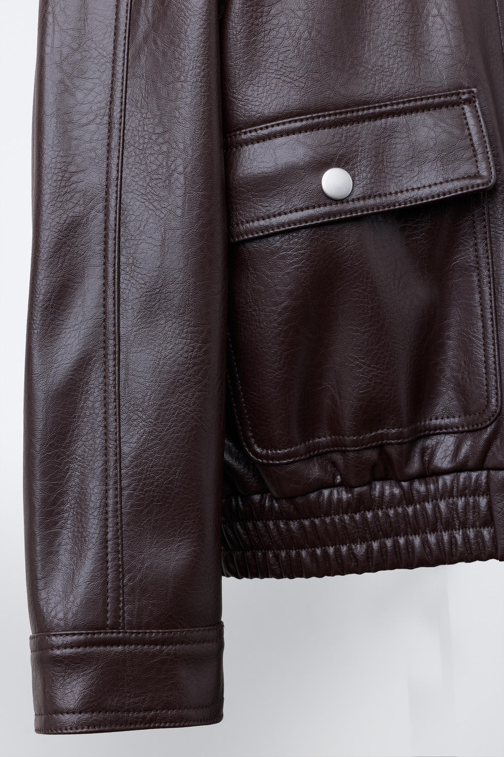 FAUX LEATHER JACKET WITH POCKETS