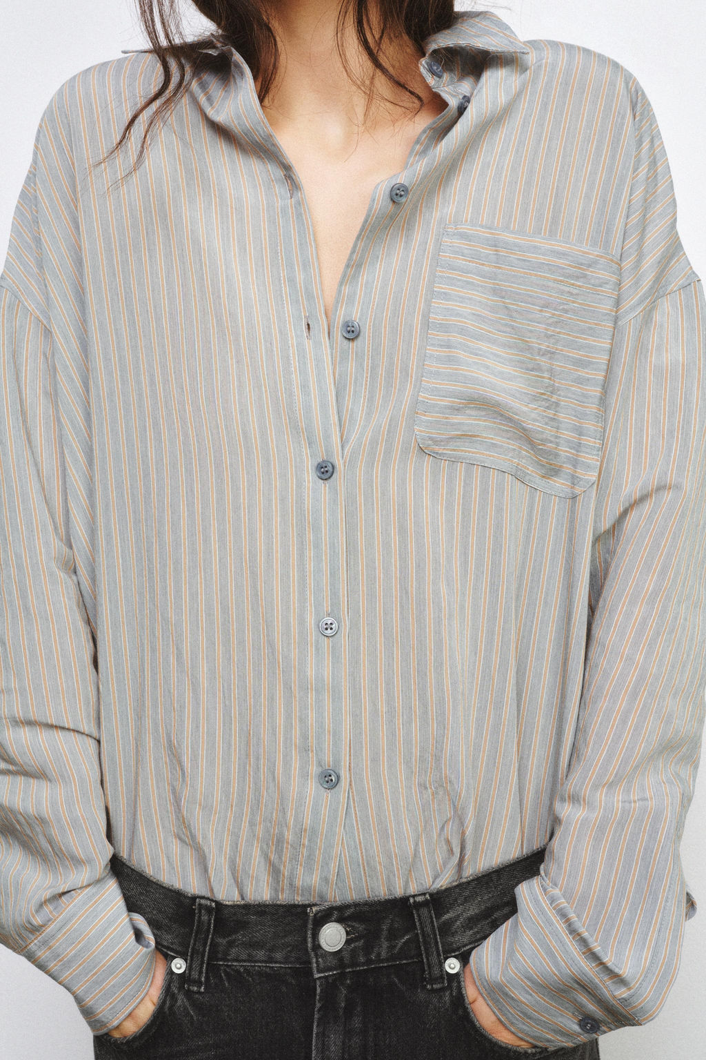 ZW COLLECTION STRIPED FLOWING SHIRT - Zara фото 14