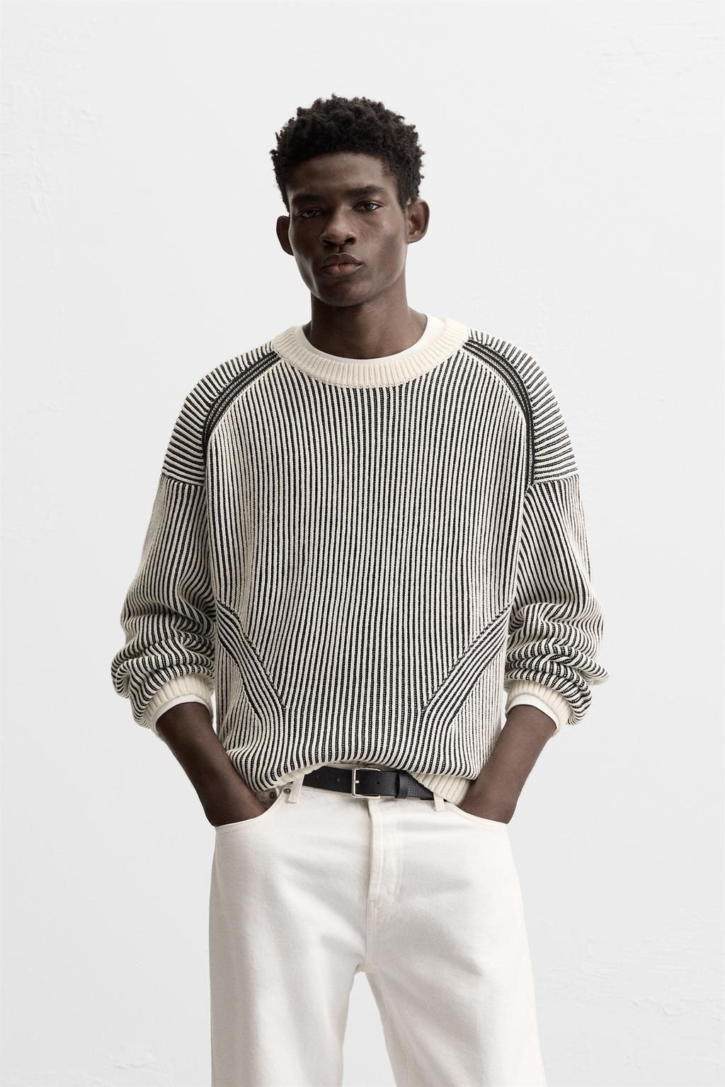 TEXTURED COLOUR BLOCK SWEATER - Zara фото 2