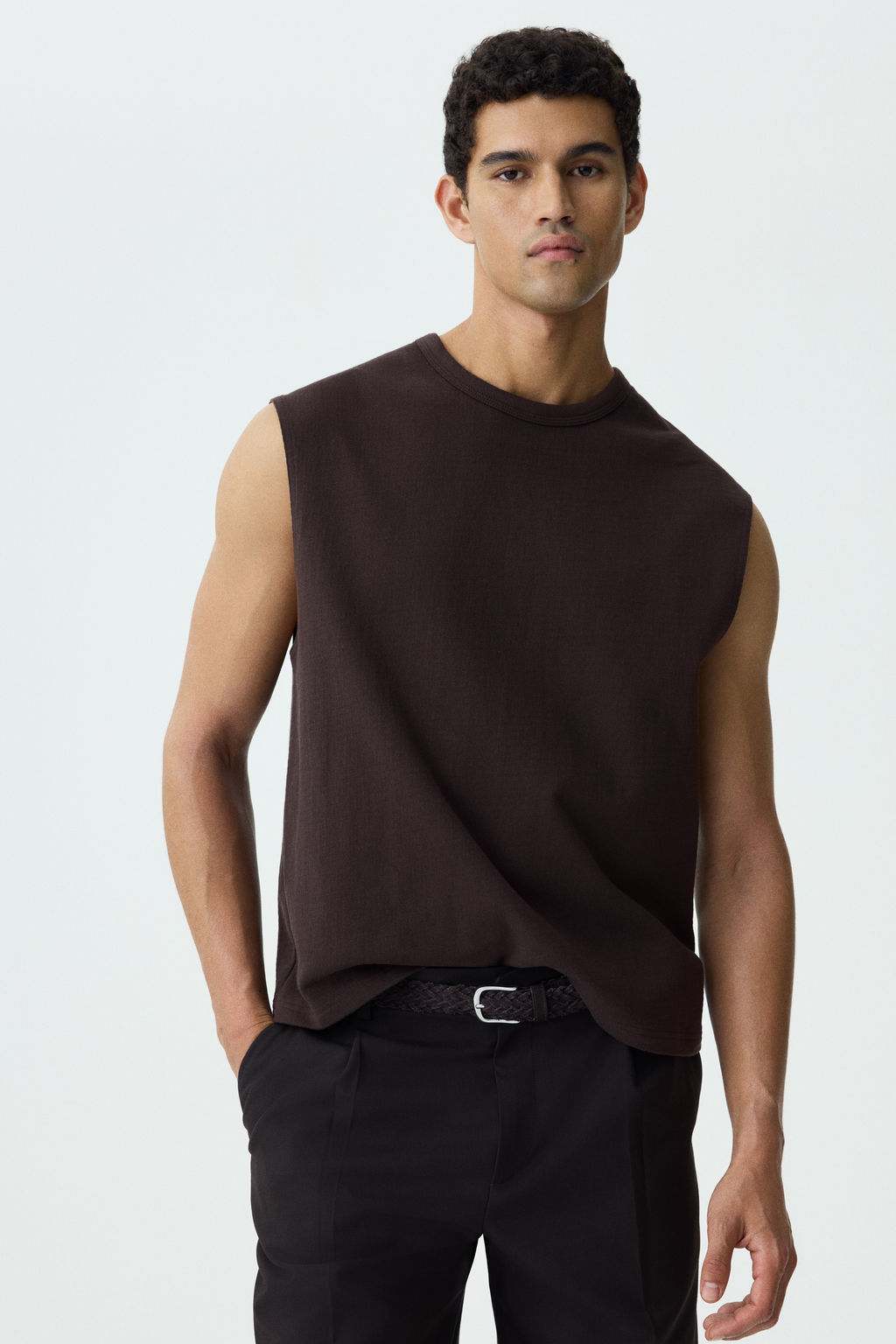 Camiseta sin mangas en punto Relaxed Fit - H&m фото 5