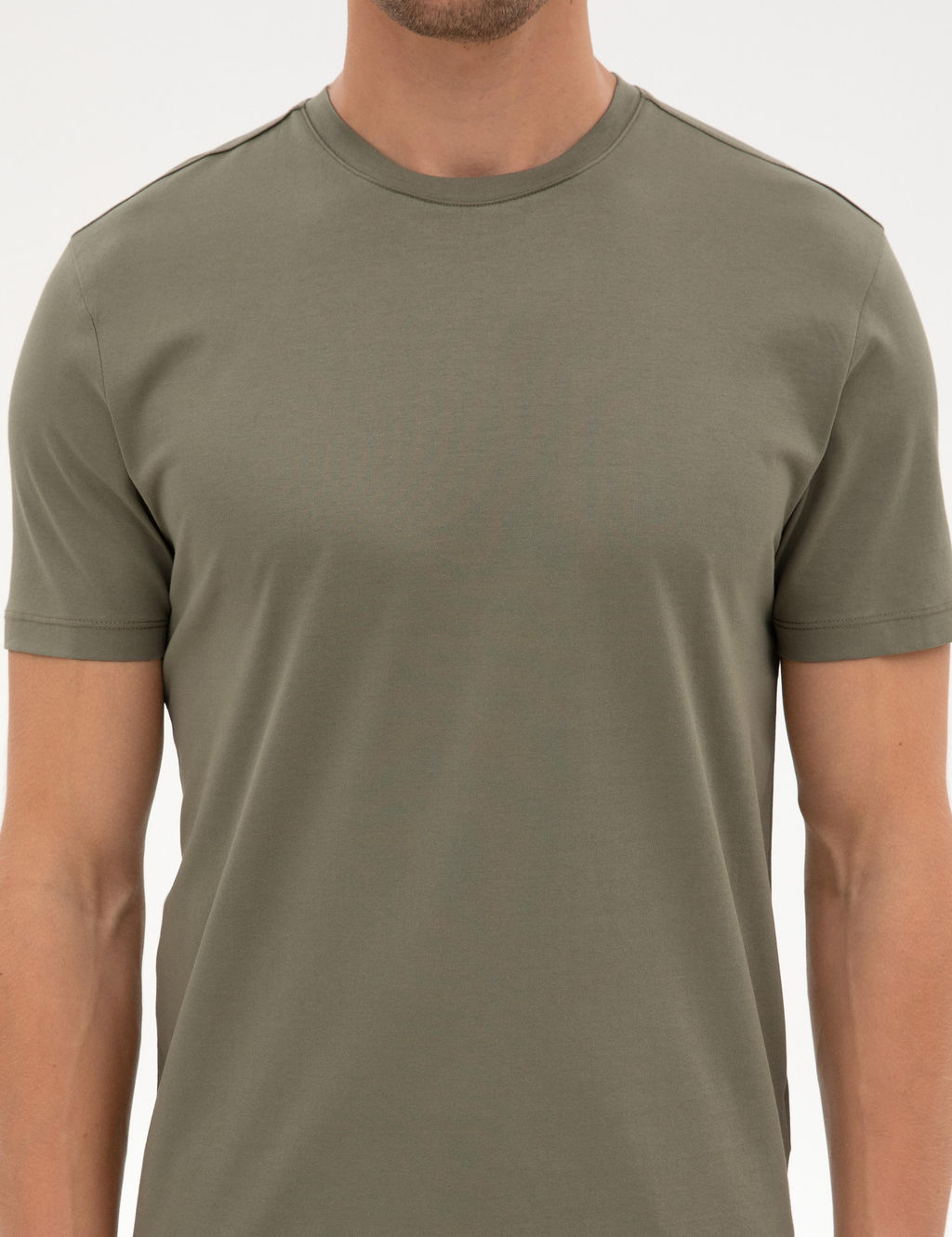 Haki Slim Fit Basic Ti__rt - Pierre cardin фото 13